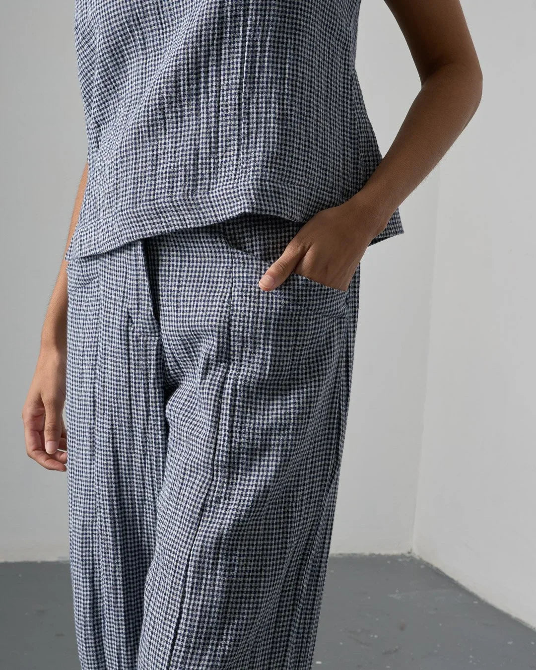 BIBICO Lorren Trousers in Navy check