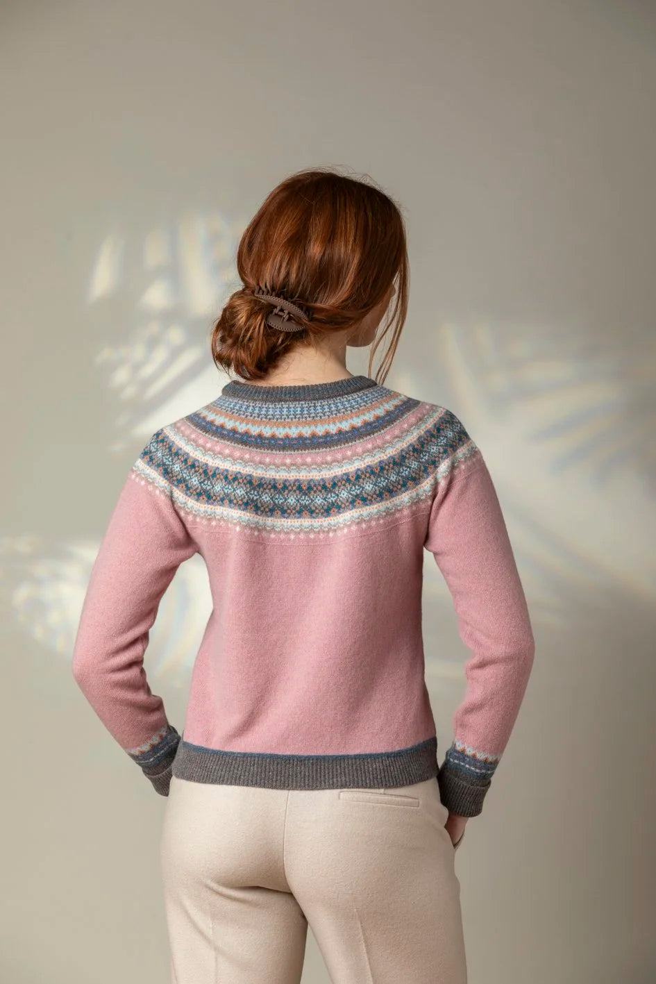 ERIBÉ Alpine Short Cardigan in Vintage Pink