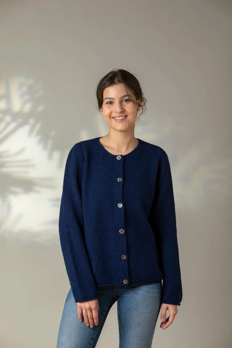 ERIBÉ Corry Round Neck Cardigan in Regatta