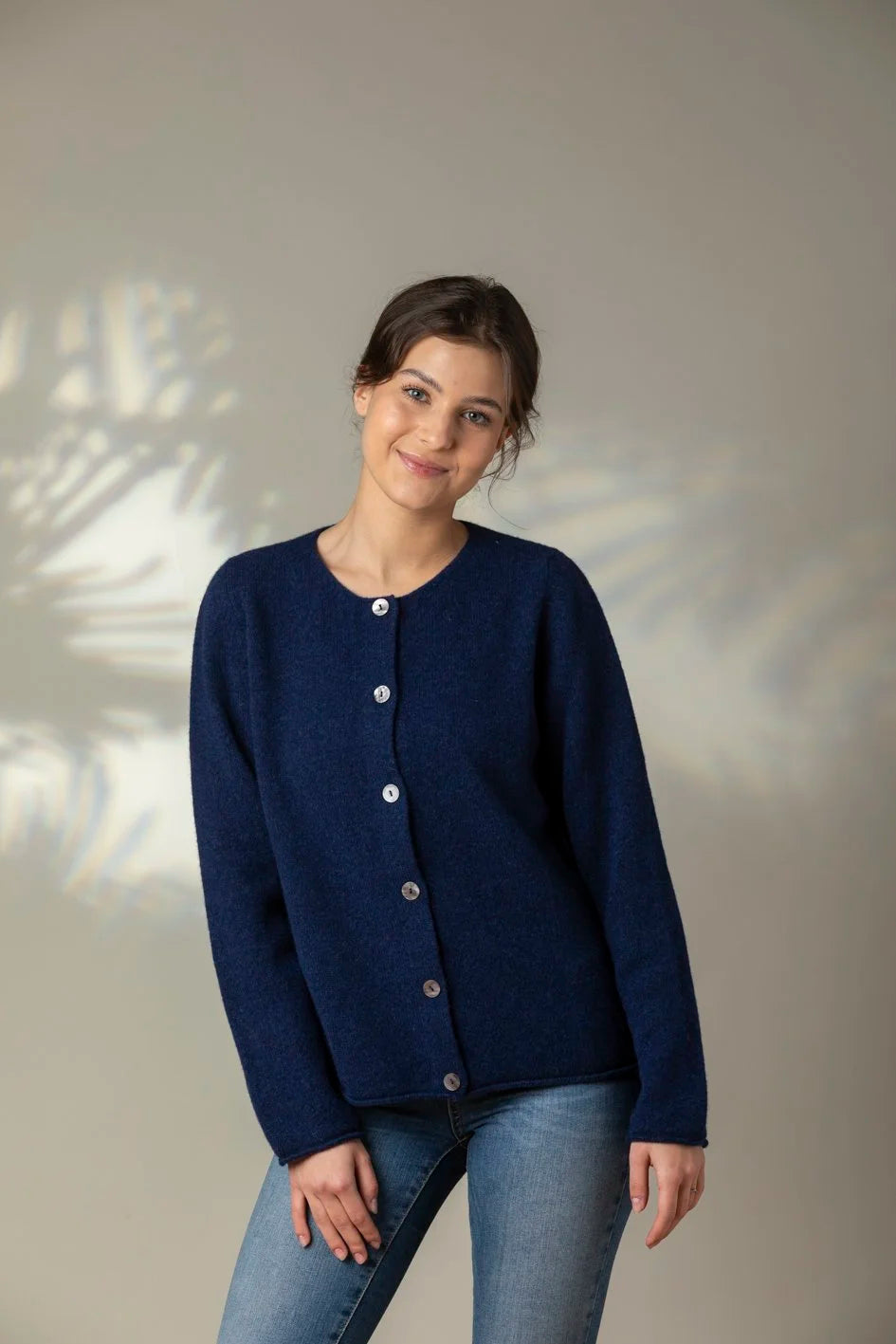 ERIBÉ Corry Round Neck Cardigan in Regatta