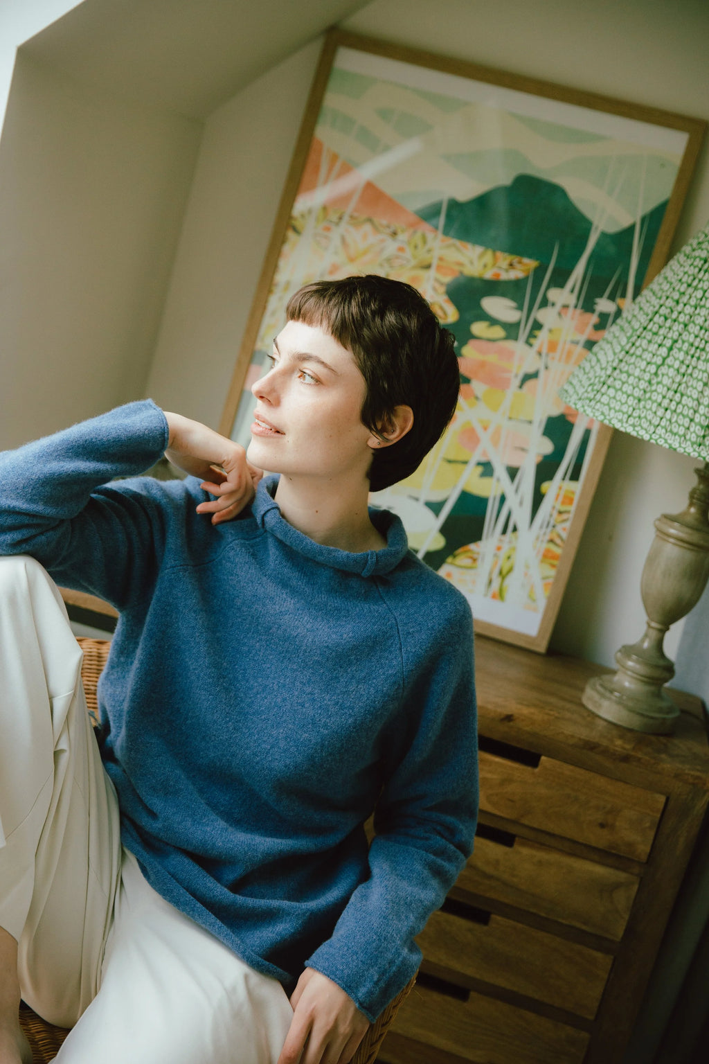 ERIBÉ Corry Raglan Sweater in Jeans