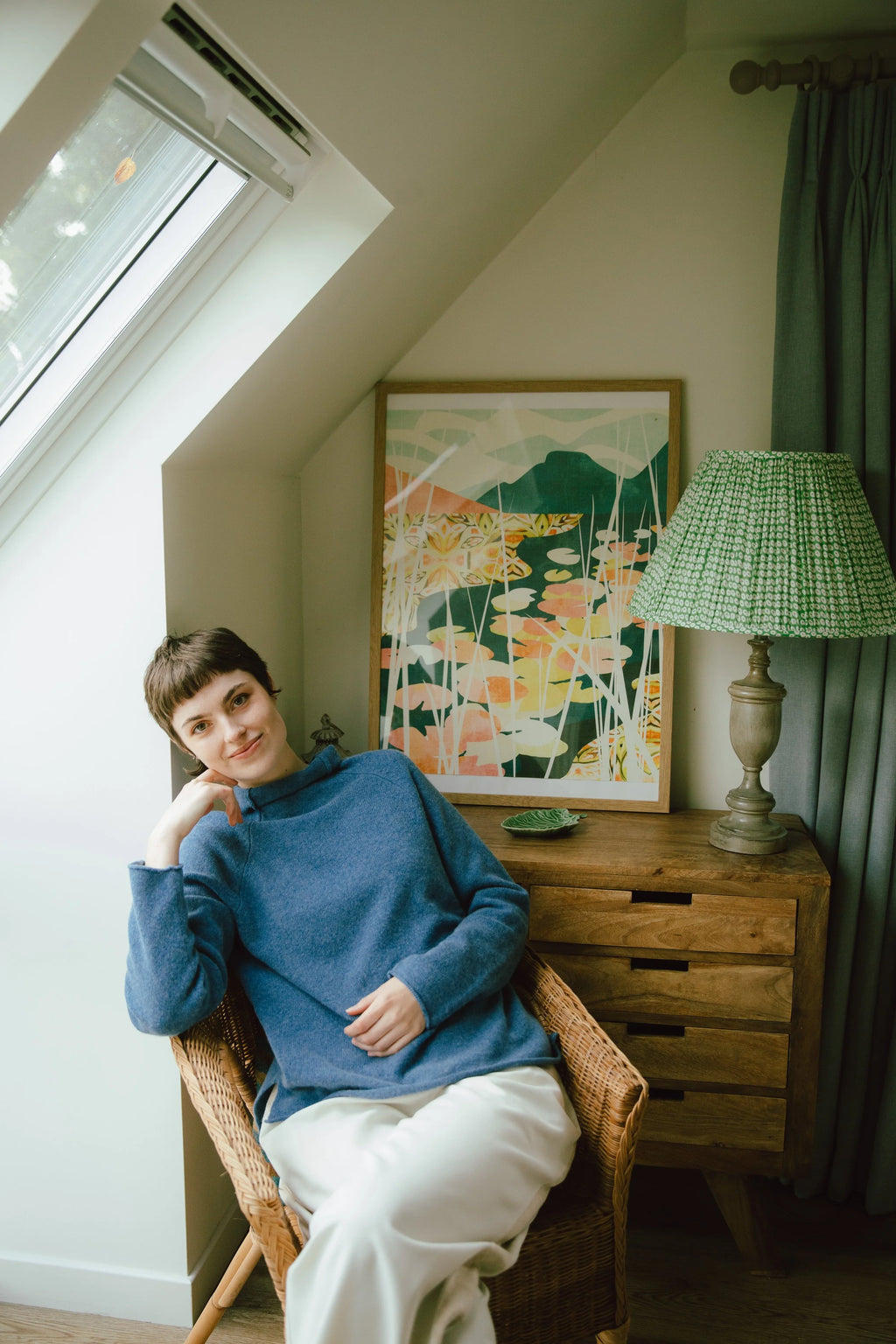 ERIBÉ Corry Raglan Sweater in Jeans