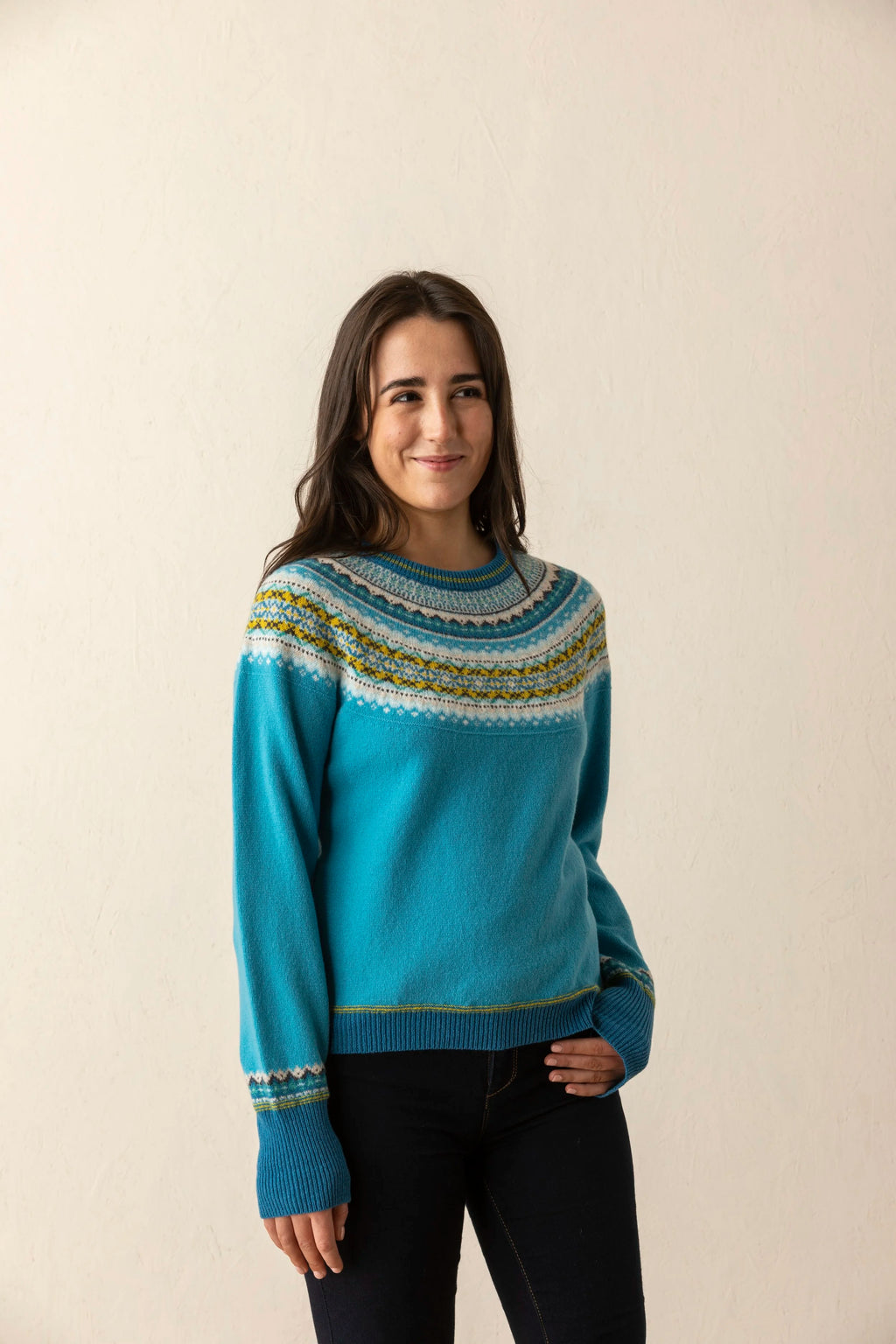 ERIBÉ Alpine Sweater in Turquoise