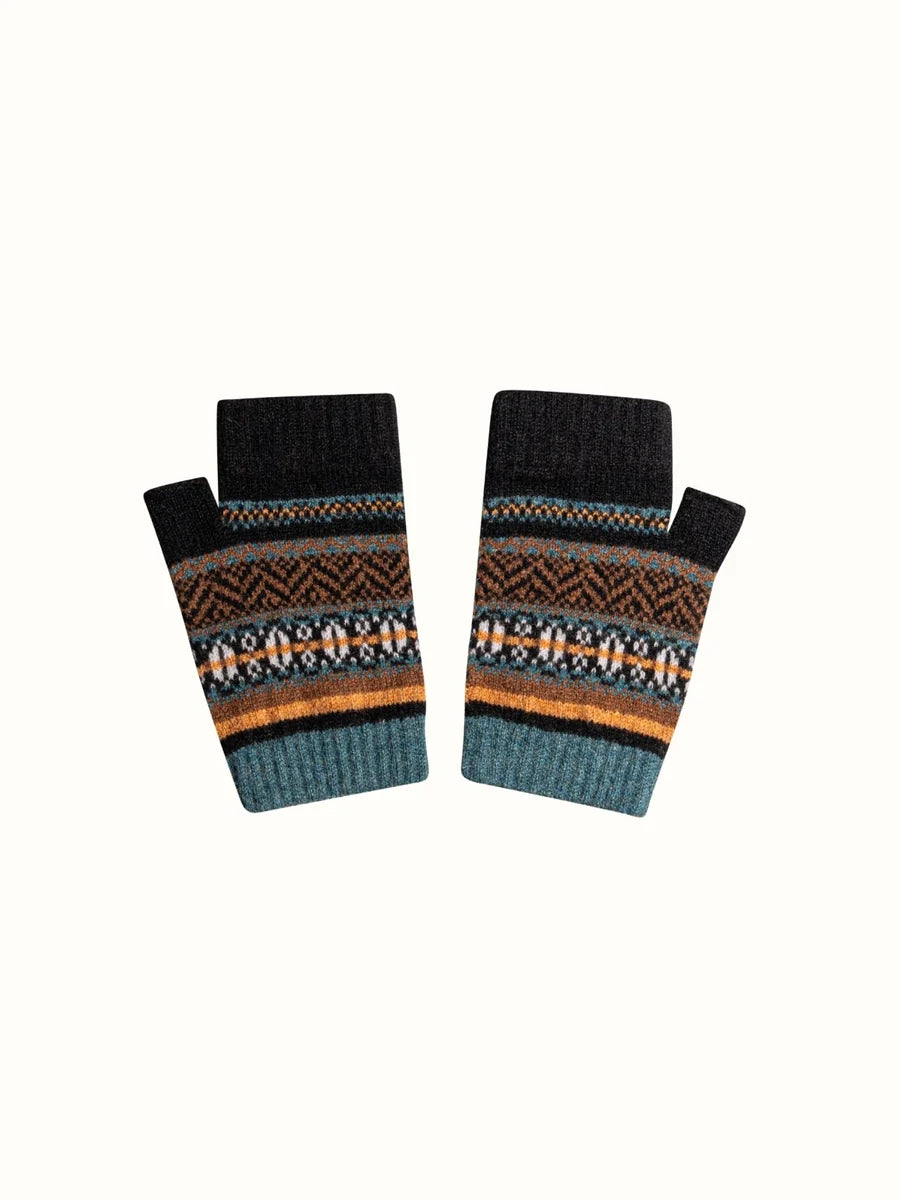 ERIBÉ Merino Wool Fair Isle Open Mitt