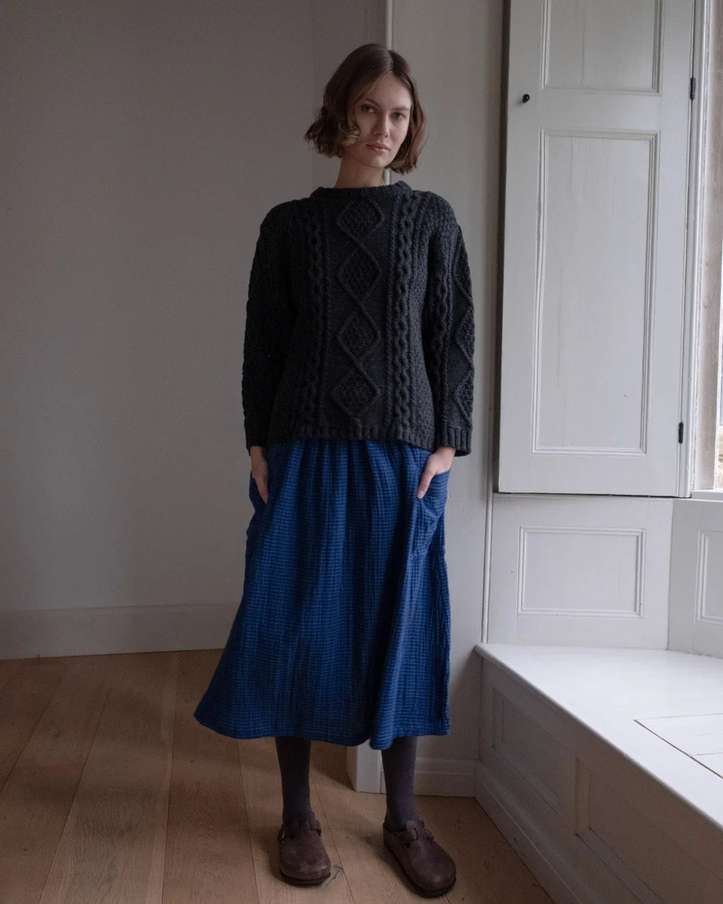 BIBICO Nora Skirt in Petrol check