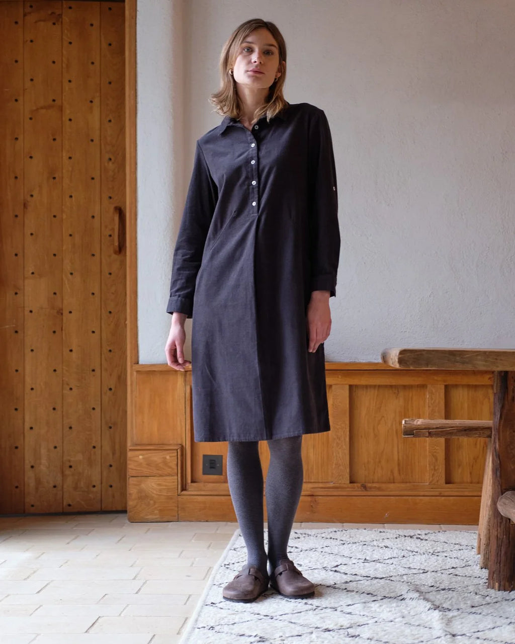 BIBICO Alexa Dress in Grey Cord