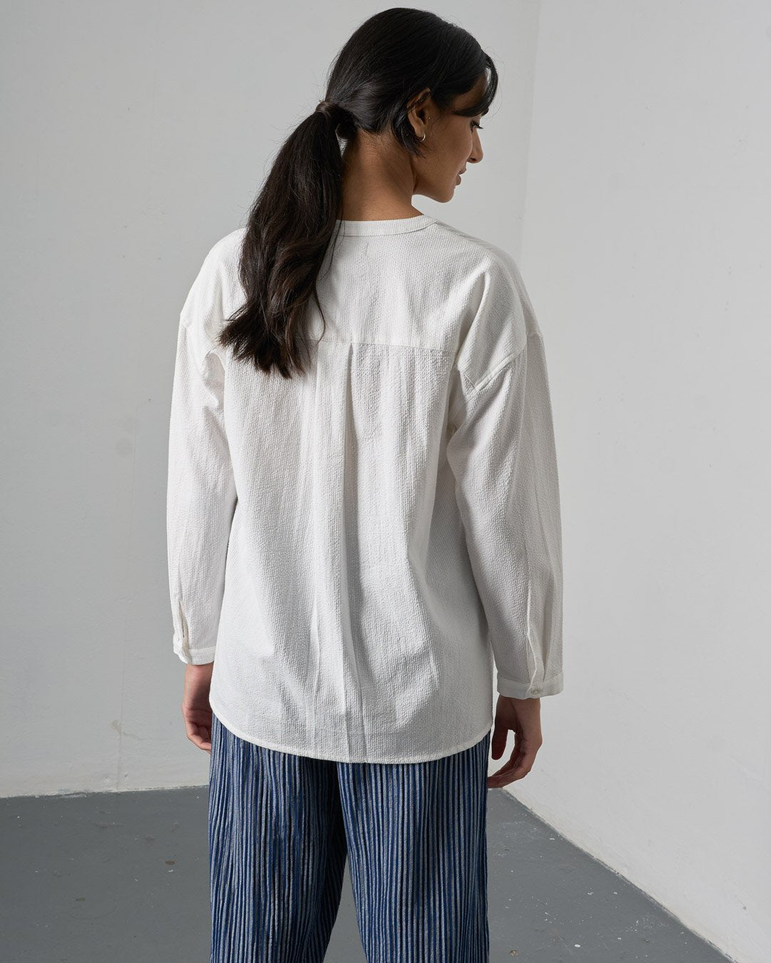 BIBICO Tanya blouse in White stripe