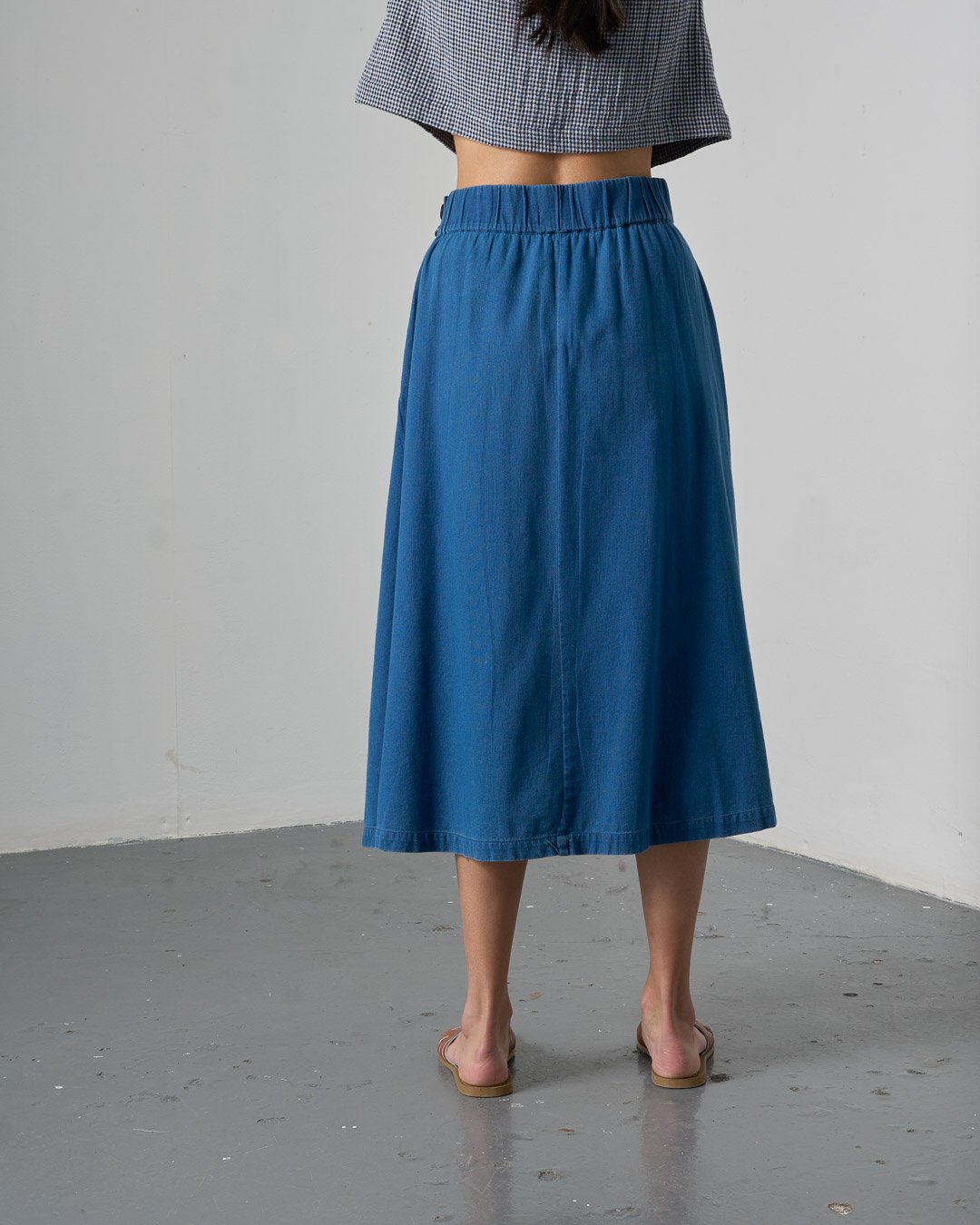 BIBICO Wander Midi Skirt in Denim